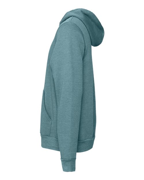 Bella+Canvas 3719 Unisex Sponge Fleece Pullover Hoodie - Heather Deep Teal - side
