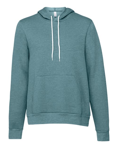 Bella+Canvas 3719 Unisex Sponge Fleece Pullover Hoodie - Heather Deep Teal - front