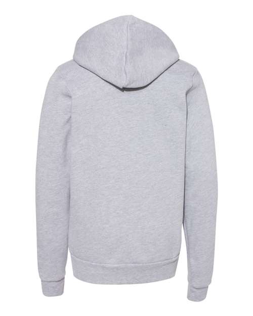 BELLA + CANVAS 3719Y Youth Sponge Fleece Hoodie Sweatshirt - Athletic Heather - back