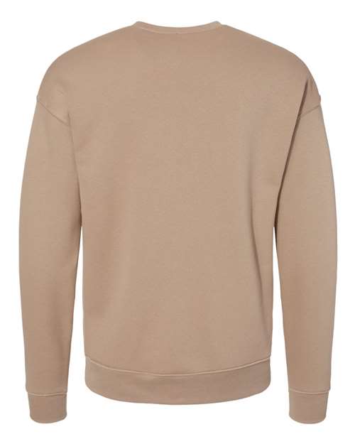 Bella + Canvas 3945 Sponge Fleece Drop Shoulder Crewneck Sweatshirt - Tan - back