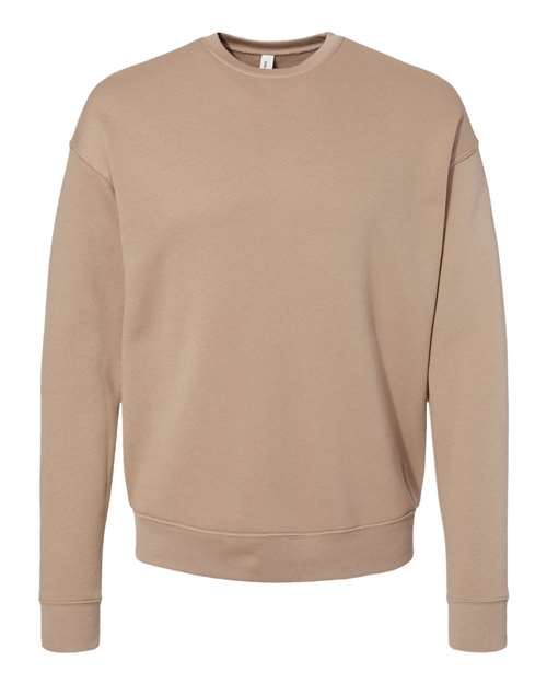 Bella + Canvas 3945 Sponge Fleece Drop Shoulder Crewneck Sweatshirt - Tan - front