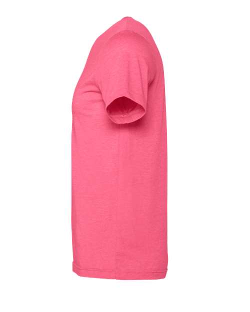 Bella+Canvas 3001CVC Unisex Heather CVC Short Sleeve Tee - Heather Charity Pink - side