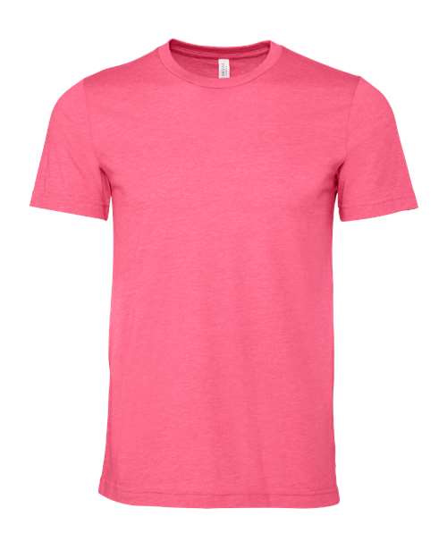 Bella+Canvas 3001CVC Unisex Heather CVC Short Sleeve Tee - Heather Charity Pink - front