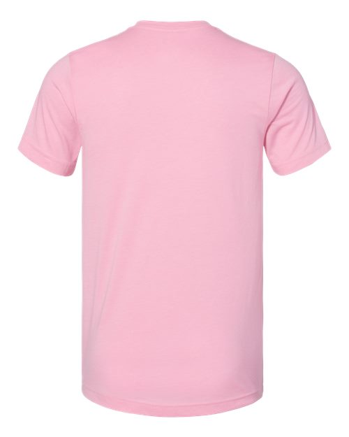 Bella+Canvas 3001CVC Unisex Heather CVC Short Sleeve Tee - Heather Bubble Gum - back