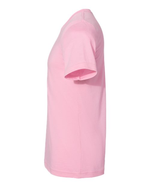 Bella+Canvas 3001CVC Unisex Heather CVC Short Sleeve Tee - Heather Bubble Gum - side