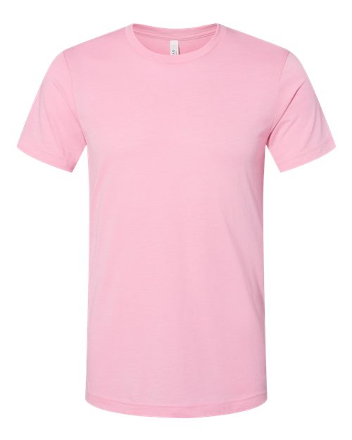 Bella+Canvas 3001CVC Unisex Heather CVC Short Sleeve Tee - Heather Bubble Gum - front