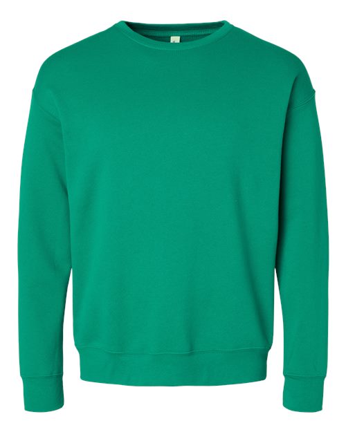 Bella + Canvas 3945 Sponge Fleece Drop Shoulder Crewneck Sweatshirt - Kelly - flat front