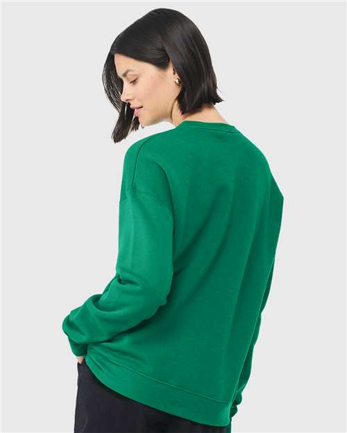 Bella + Canvas 3945 Sponge Fleece Drop Shoulder Crewneck Sweatshirt - Kelly - model back