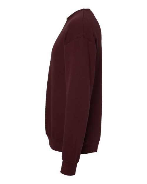 Bella + Canvas 3945 Sponge Fleece Drop Shoulder Crewneck Sweatshirt - Maroon - side