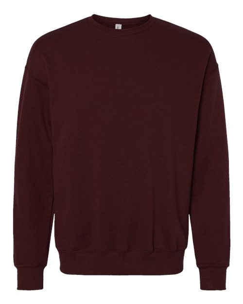Bella + Canvas 3945 Sponge Fleece Drop Shoulder Crewneck Sweatshirt - Maroon - flat front