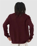 Bella + Canvas 3945 Sponge Fleece Drop Shoulder Crewneck Sweatshirt - Maroon - model back