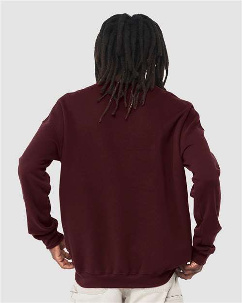 Bella + Canvas 3945 Sponge Fleece Drop Shoulder Crewneck Sweatshirt - Maroon - model back