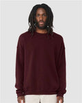 Bella + Canvas 3945 Sponge Fleece Drop Shoulder Crewneck Sweatshirt - Maroon - model front