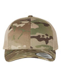 Yupoong 6606 Retro Trucker Cap - Multicam Green/ Khaki - front