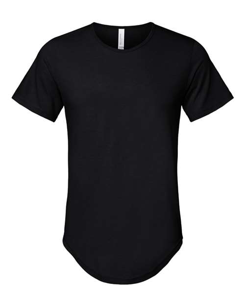 BELLA + CANVAS 3003 Men's Jersey Curved Hem Tee - Black - front