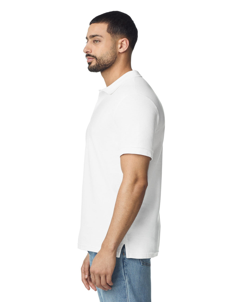 Gildan 85800 Unisex Hammer Pique Polo - White - model side