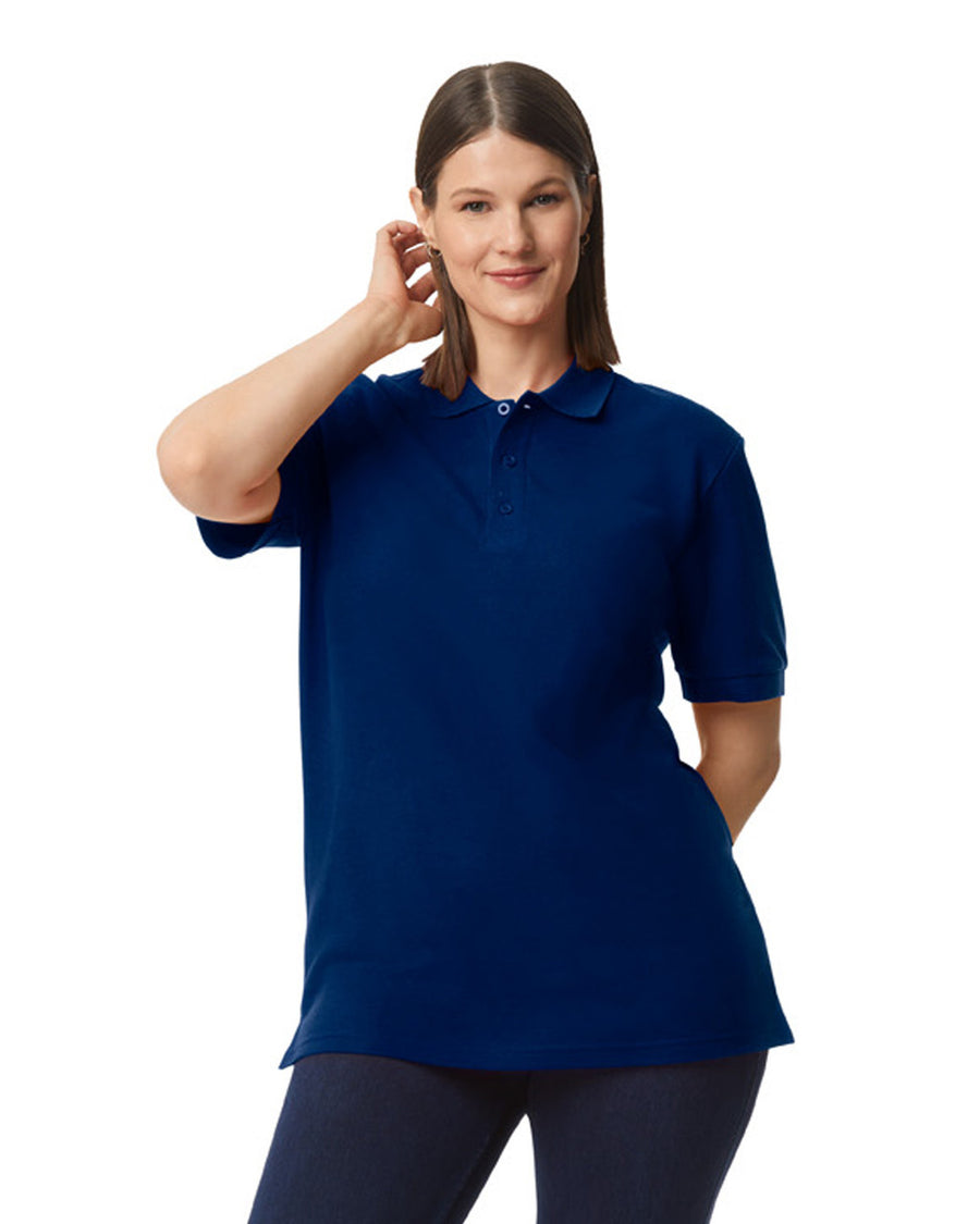 Gildan 85800 Unisex Hammer Pique Polo - Navy - model front