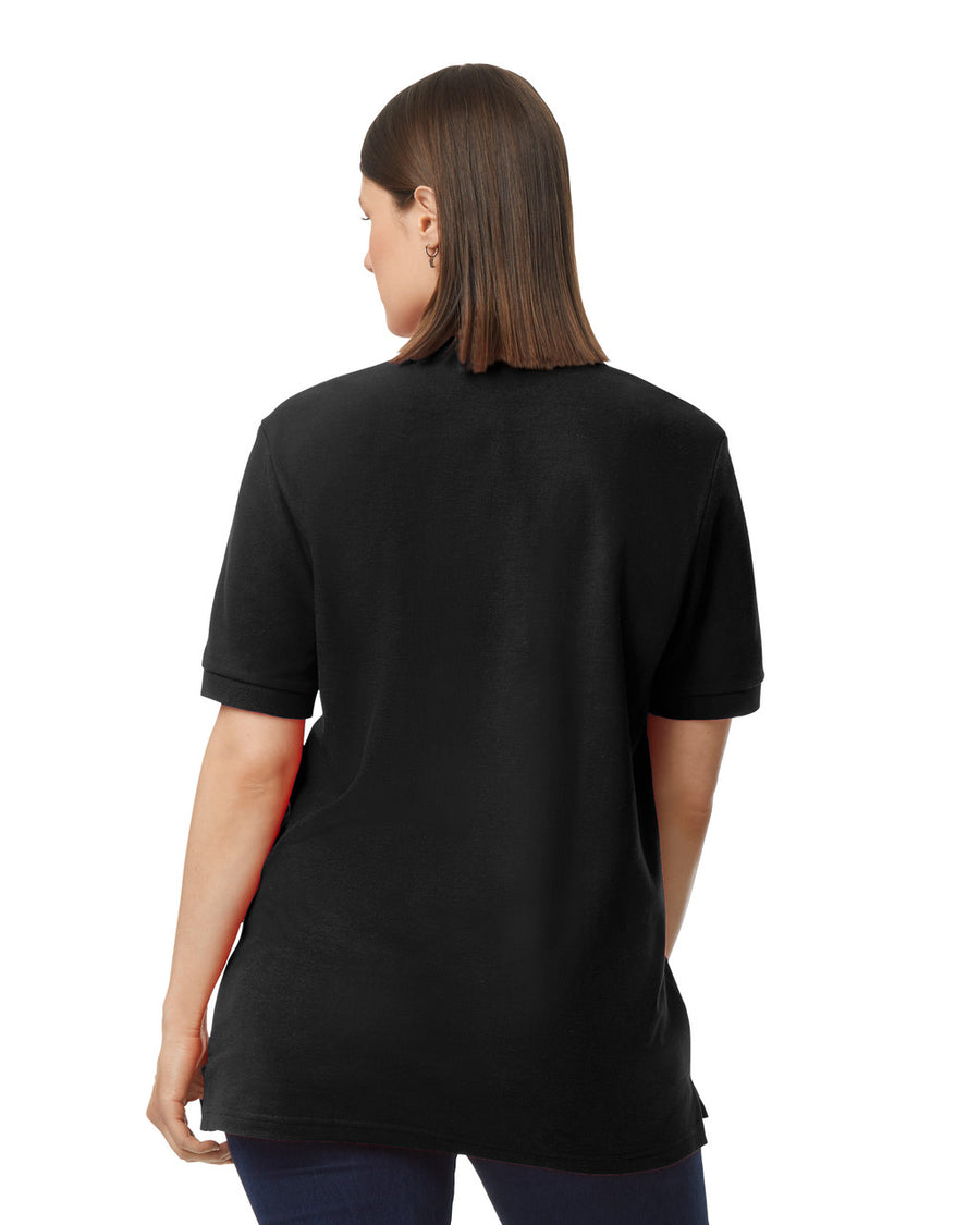 Gildan 85800 Unisex Hammer Pique Polo - Black - model back