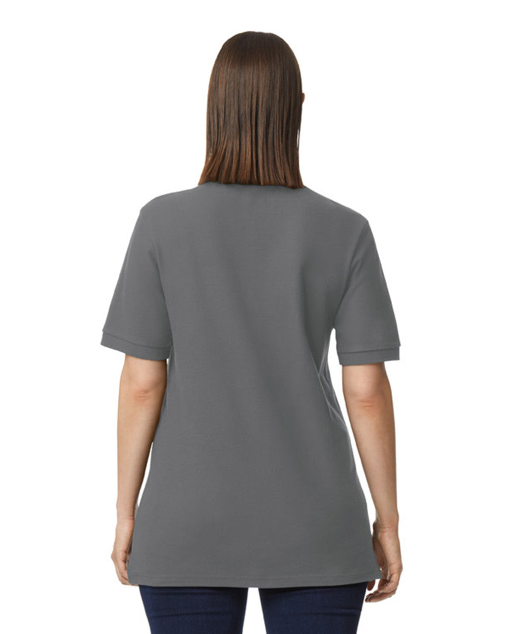 Gildan 85800 Unisex Hammer Pique Polo - Charcoal - model back