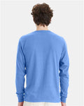 Hanes 5286 Essential-T Long Sleeve T-Shirt - Carolina Blue - model back