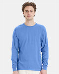 Hanes 5286 Essential-T Long Sleeve T-Shirt - Carolina Blue - model front