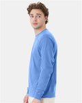 Hanes 5286 Essential-T Long Sleeve T-Shirt - Carolina Blue - model side