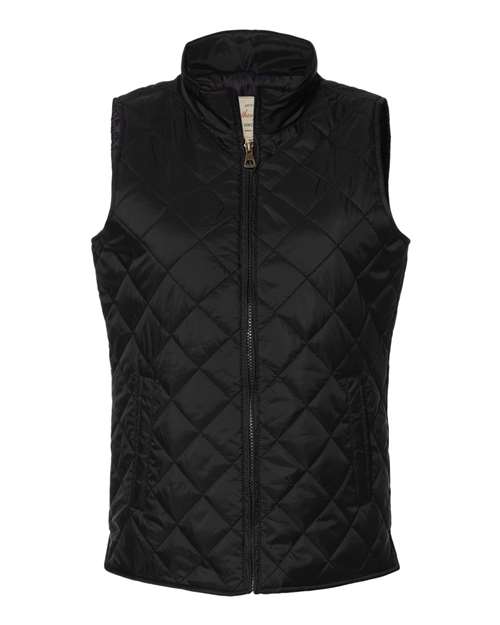 Weatherproof W207359 Women's Vintage Diamond Quilted Vest - Black - front