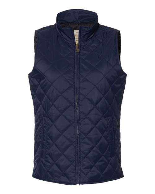 Weatherproof W207359 Women's Vintage Diamond Quilted Vest - Navy - front