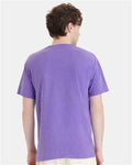 Hanes GDH150 Unisex Garment-Dyed Pocket T-Shirt - Lavender - model back