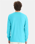 Hanes GDH200 Unisex Garment-Dyed Long Sleeve T-Shirt - Freshwater - model back