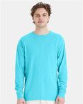 Hanes GDH200 Unisex Garment-Dyed Long Sleeve T-Shirt - Freshwater - model front