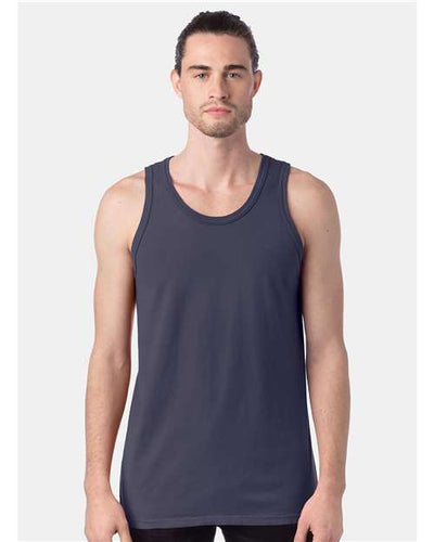 Hanes GDH300 Unisex Garment-Dyed Unisex Tank Top - Anchor Slate - model front