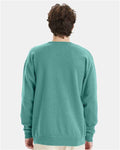 Hanes GDH400 Unisex Garment-Dyed Crewneck Sweatshirt - Spanish Moss - model back