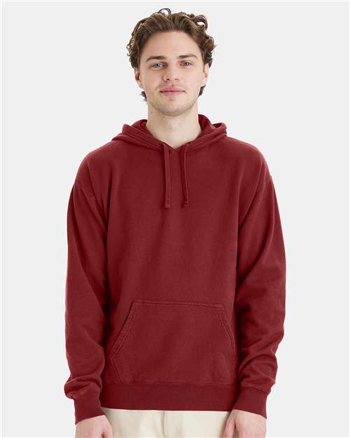 Hanes GDH450 Unisex Garment-Dyed Hooded Sweatshirt - Cayenne - model front