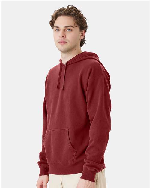 Hanes GDH450 Unisex Garment-Dyed Hooded Sweatshirt - Cayenne - model side