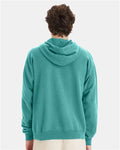 Hanes GDH450 Unisex Garment-Dyed Hooded Sweatshirt - Spanish Moss - model back
