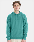 Hanes GDH450 Unisex Garment-Dyed Hooded Sweatshirt - Spanish Moss - model front