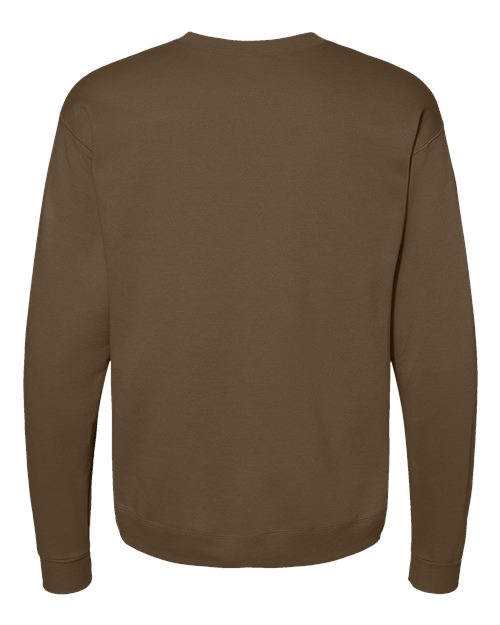 Hanes P160 EcoSmart Crewneck Sweatshirt - Army Brown - back