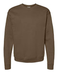 Hanes P160 EcoSmart Crewneck Sweatshirt - Army Brown - flat front