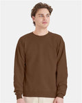 Hanes P160 EcoSmart Crewneck Sweatshirt - Army Brown - model front