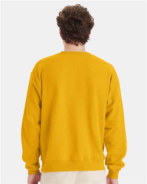 Hanes P160 EcoSmart Crewneck Sweatshirt - Gold - model back