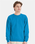 Hanes P160 EcoSmart Crewneck Sweatshirt - Teal - model front