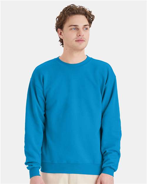 Hanes P160 EcoSmart Crewneck Sweatshirt - Teal - model front