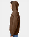 Hanes P170 EcoSmart Hooded Sweatshirt - Army Brown - model side