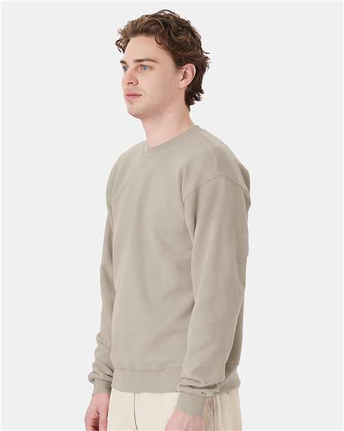 Hanes P160 EcoSmart Crewneck Sweatshirt - Sand - model side