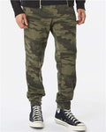 Independent Trading Co. IND20PNT Midweight Fleece Sweatpants - Forest Camo - model front
