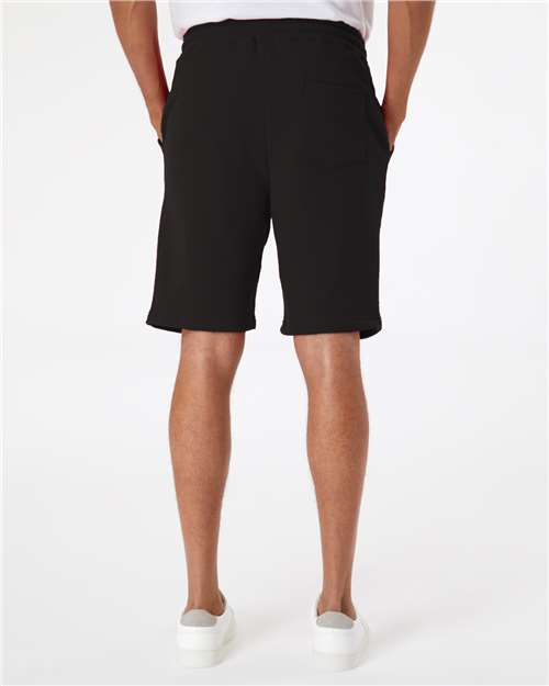 Independent Trading Co. IND20SRT Men's Midweight Fleece Shorts - Black - model back