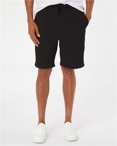 Independent Trading Co. IND20SRT Men's Midweight Fleece Shorts - Black - model front