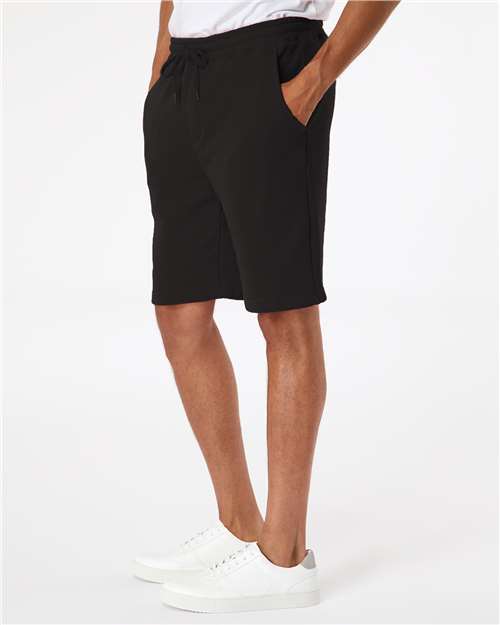 Independent Trading Co. IND20SRT Men's Midweight Fleece Shorts - Black - model side