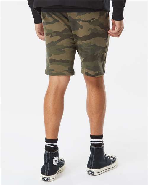 Independent Trading Co. IND20SRT Men's Midweight Fleece Shorts - Forest Camo - model back